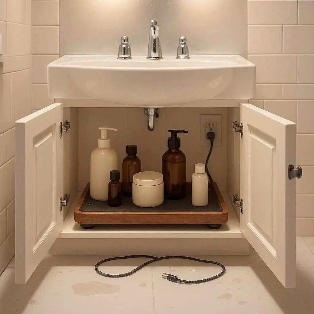 Badezimmer Unterschrank organisieren Drehteller 