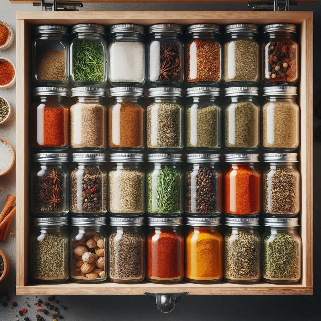 Küche Schubladen Gewürzschublade organisieren