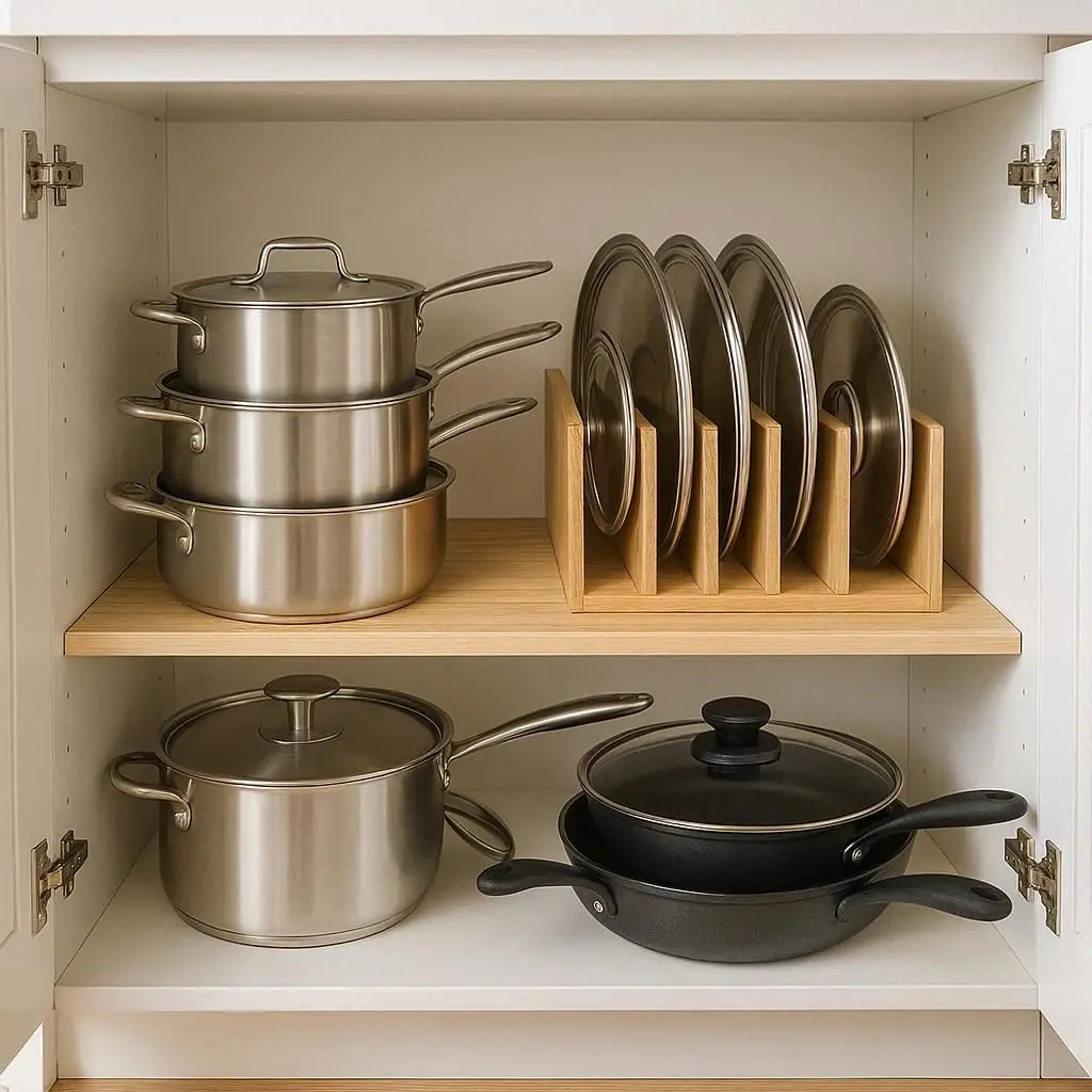 Töpfe und Pfannen aufbewahren Organizer Schrank