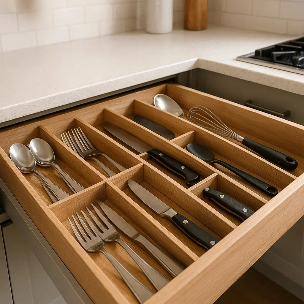 tiefe Schubladen organisieren Einsatz Trenner