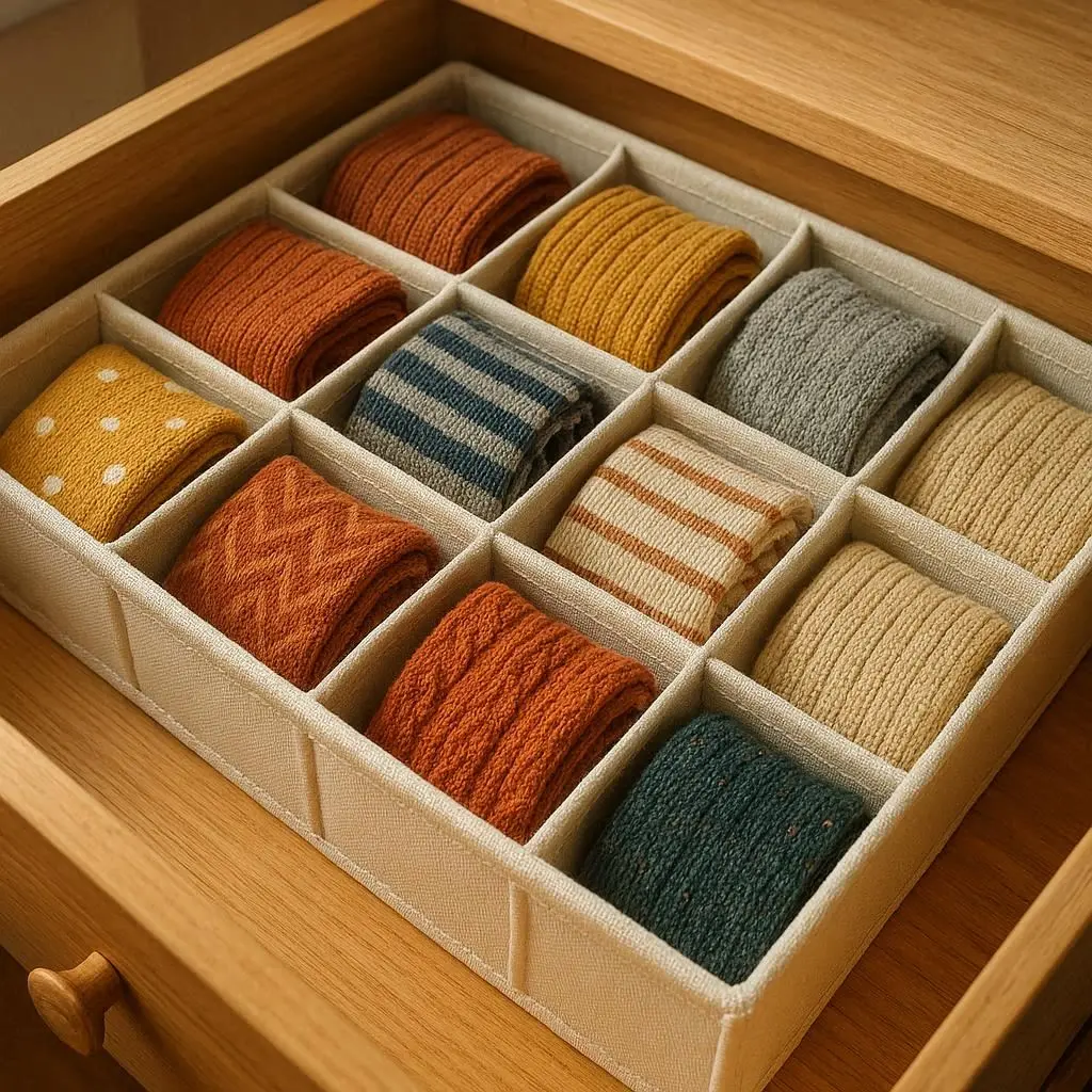 Socken ordentlich sortieren Organizer Schublade