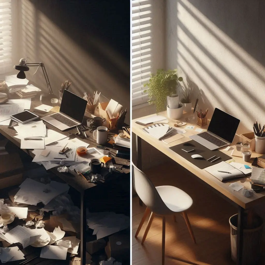 Büro organisieren vorher nachher