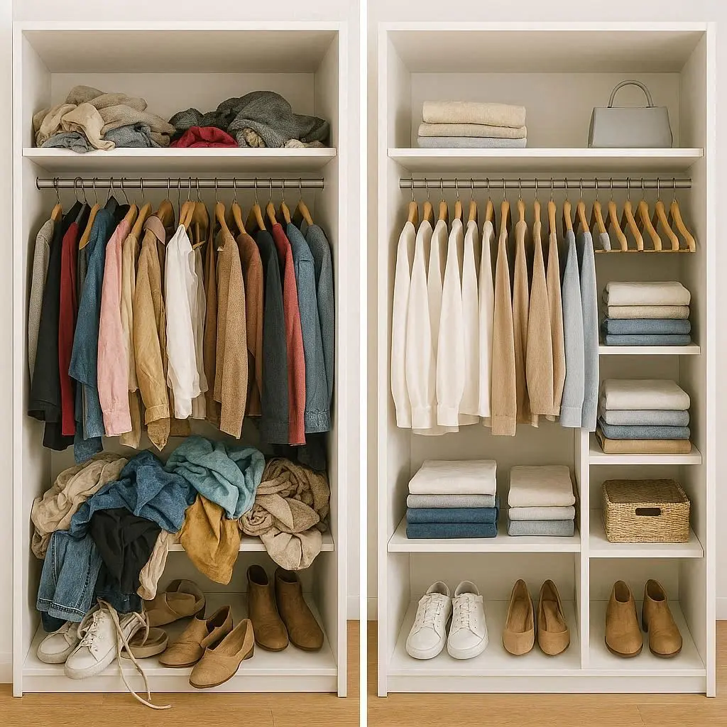 Beste Kleidungsorganizer Schrank 2026 vorher nachher