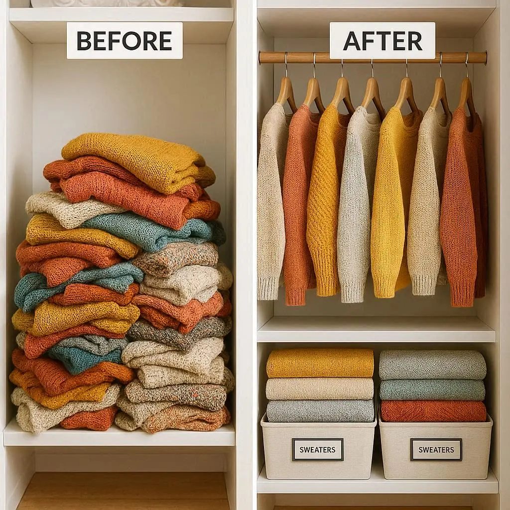 Pullover platzsparend lagern vorher nachher