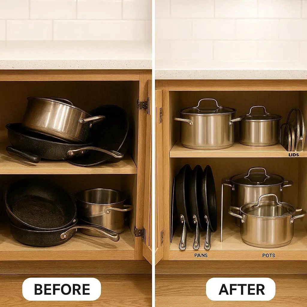 Beste Topf Organizer 2026 Topfschrank vorher nachher