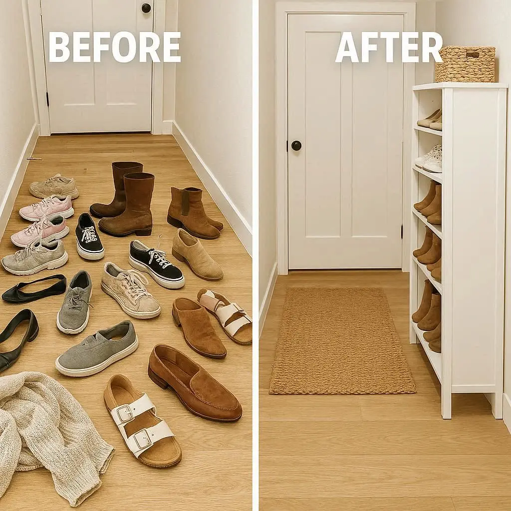 Schuhe aufbewahren vorher nachher