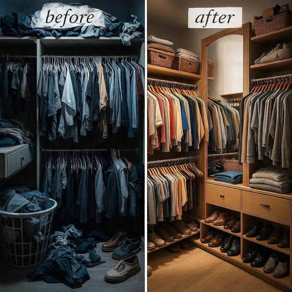 Garderobe organisieren vorher nachher