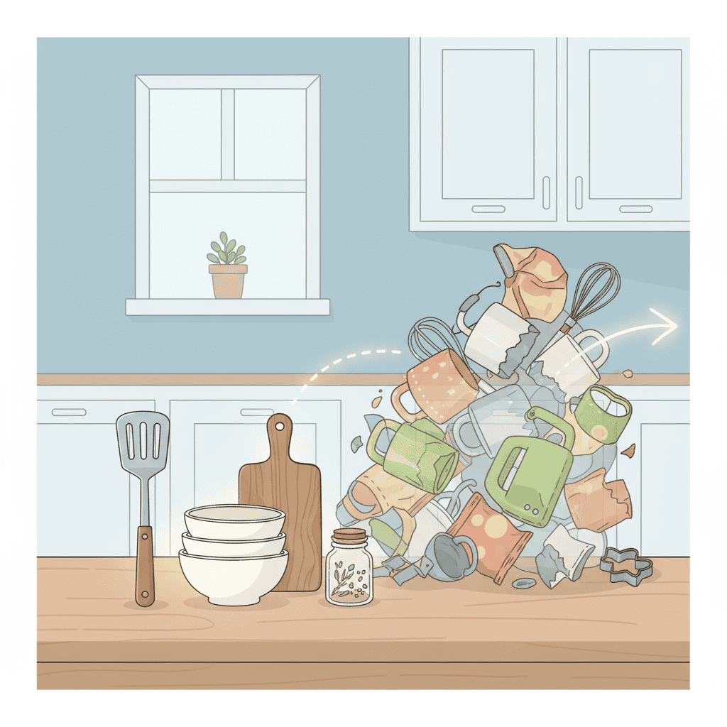 küchenschrank organisiert aufrämen