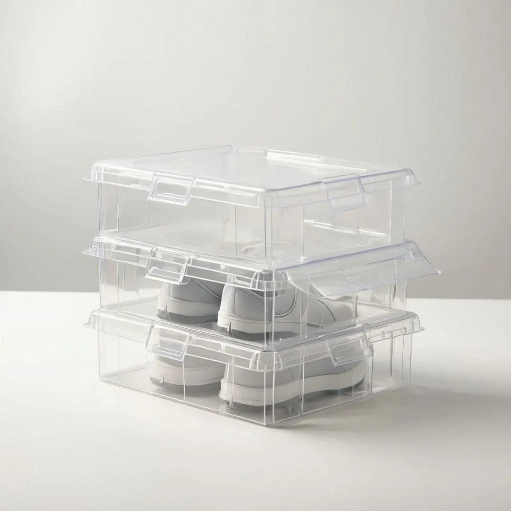 Schuhbox transparent und stapelbar Vergleich