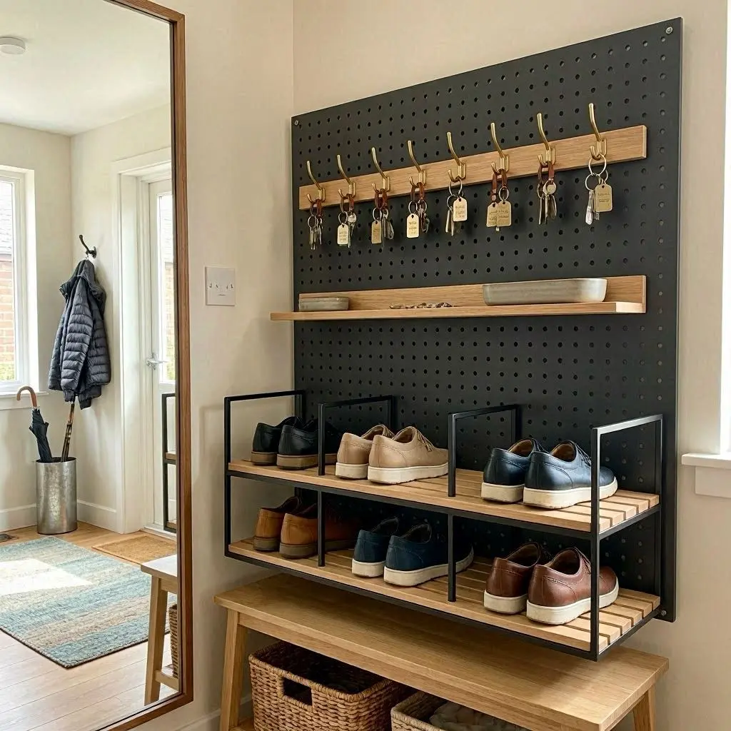 Flur Organisation Schuh Schlüssel System Schuhbank Garderobe