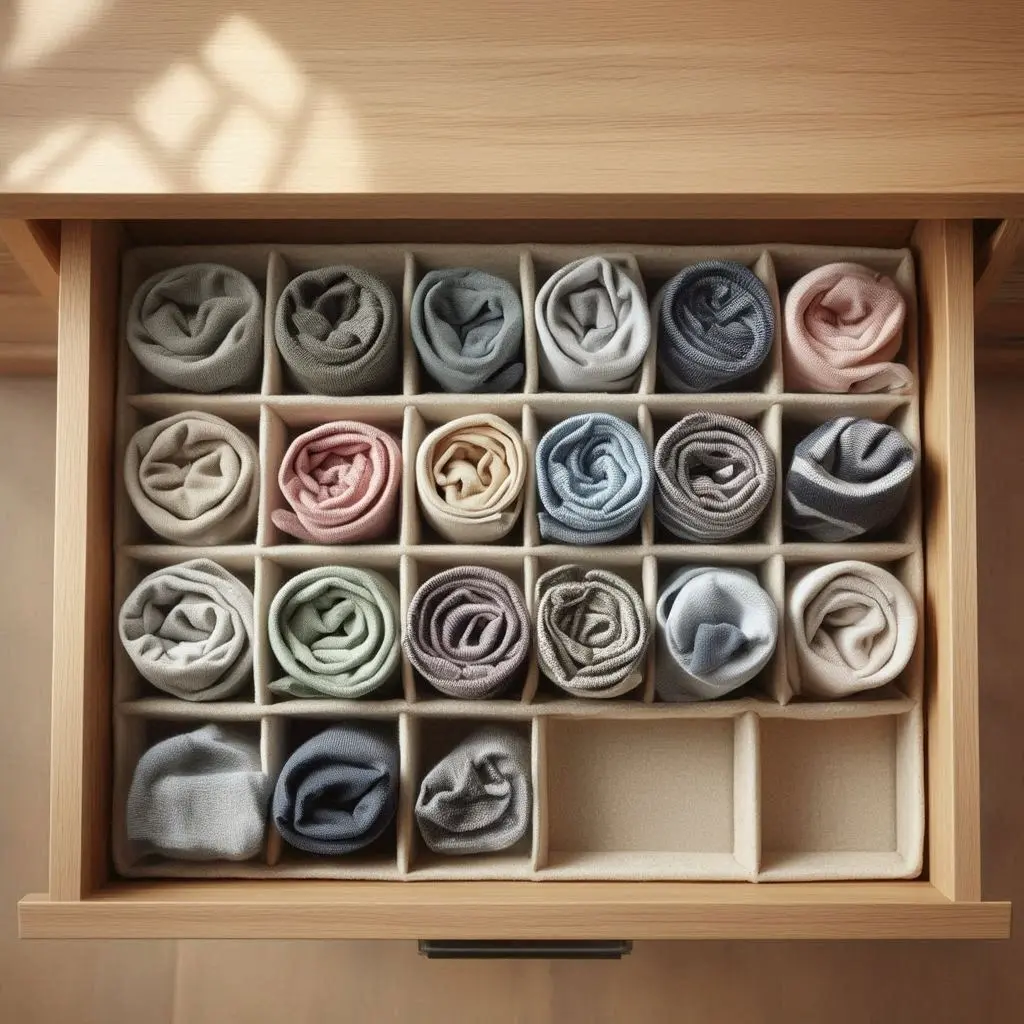 Socken aufbewahren ordentlich Schublade Organizer Paare
